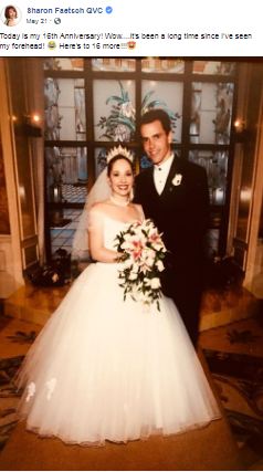 sharon husband qvc married 16th celebrates her age lang anniversary