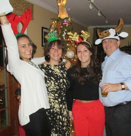 Ali Vitali with her father, mother, and sister