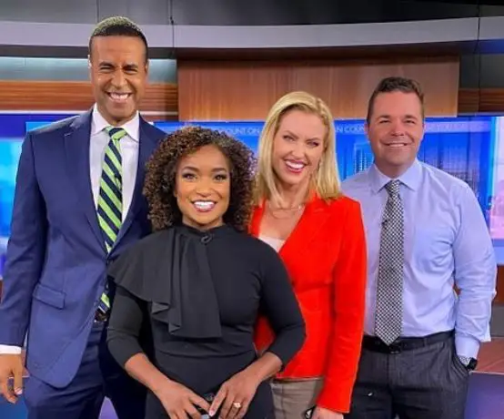 Brian Monahan with his Channel 2 morning newscast members, Linda Stouffer, Lori Wilson, Fred Blankenship