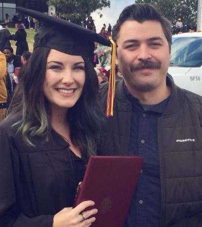 Kaley, a.k.a. Wine operator, with Cody, a.k.a. Donut operator, on her graduation ceremony.