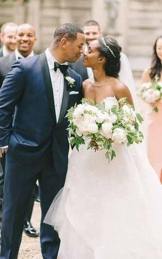Marcus Richardson and his wife, Abby Phillips, from their wedding day 