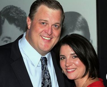 Patty Gardell attaining a public event with her husband Billy Gardell