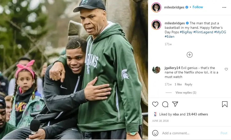 Miles Bridges Wishing Father's Day To His Father