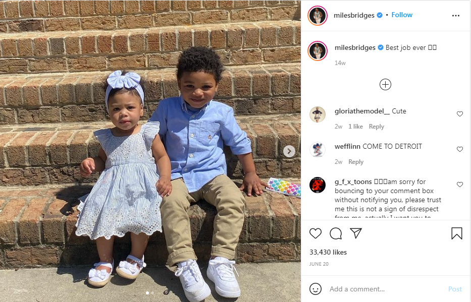 Miles Bridges And His Two Kids