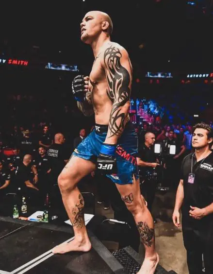 Anthony Smith stepping into the octagon for a UFC fight