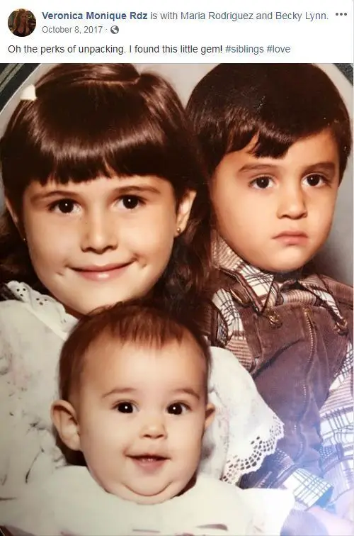 Veronica Montelongo posts a childhood picture of her with siblings on 8 Oct...