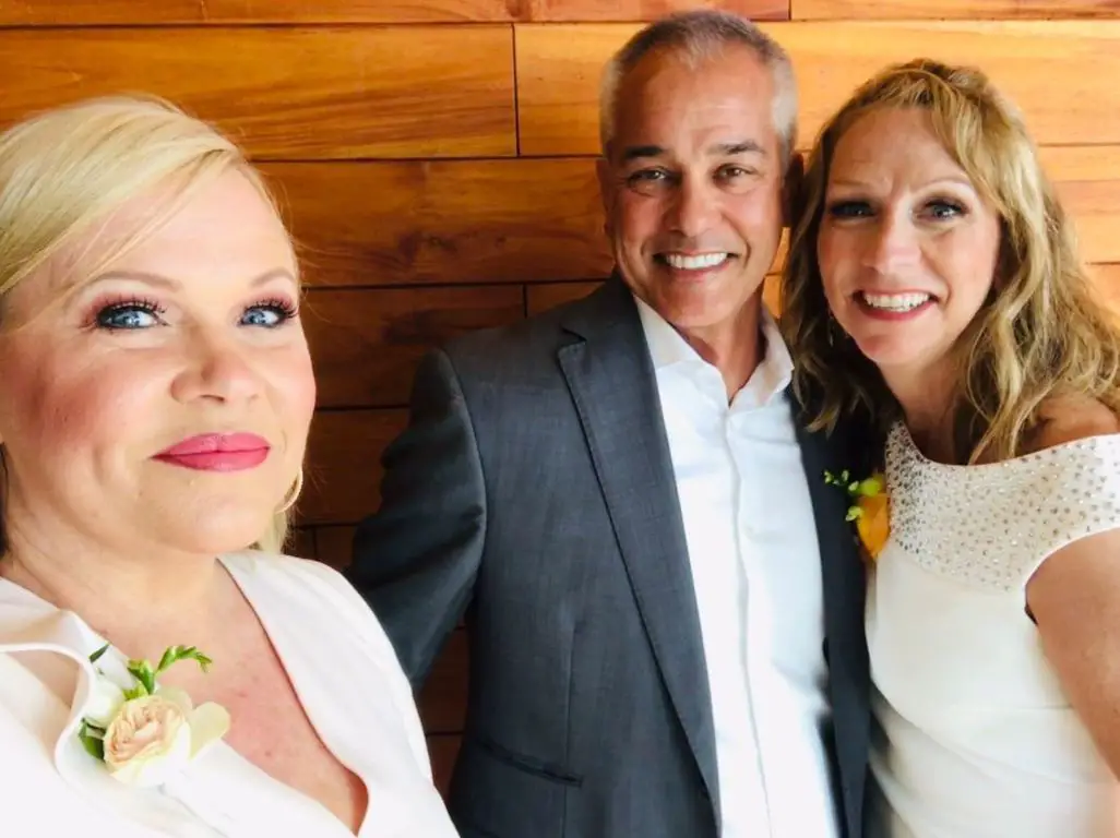 Beth-Mowins-with-her-husband-Alan-Arrollado-and-her-friend-Holly-Rowe