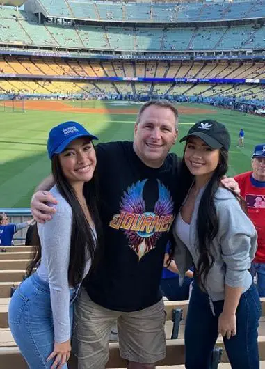 Madalyn Horcher with her father, William Horcher and her sister, Miya Horch...