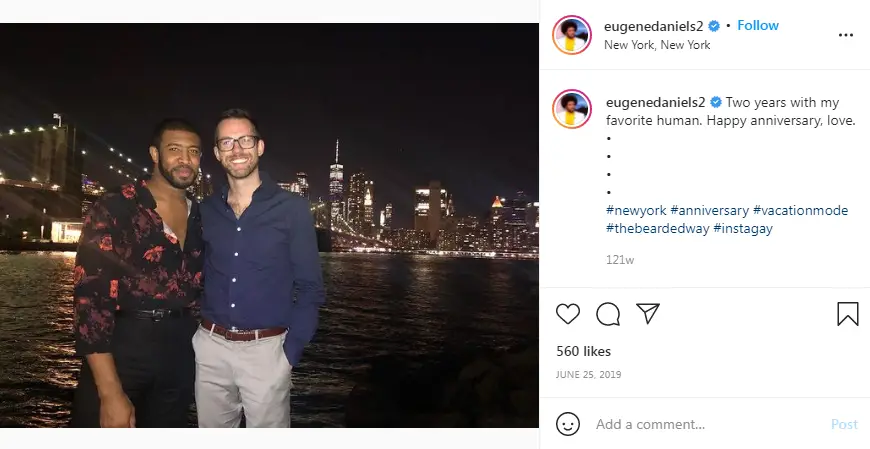 Second Anniversary Post of Eugene Daniels With His soon-to-be- spouse Nate